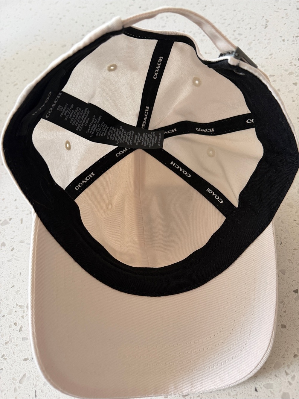 Coach Cream Embroidered Logo Baseball Cap - Picture 3 of 5